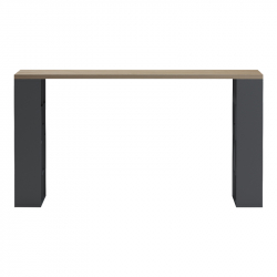 Γραφείο με ραφιέρα Labirent pakoworld ανθρακί-sonoma 140x60x75εκ