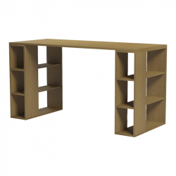 Γραφείο με ραφιέρα Colmar pakoworld σε ανοιχτό καρυδί 140x60x75εκ