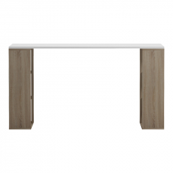 Γραφείο με ραφιέρα Colmar pakoworld sonoma-λευκό 140x60x75εκ