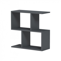 Βοηθητικό τραπέζι-βιβλιοθήκη Wesmol pakoworld ανθρακί 50x20x50εκ