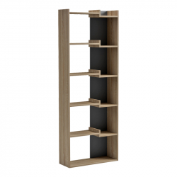 Βιβλιοθήκη Corpus pakoworld sonoma - ανθρακί 61x22x162εκ