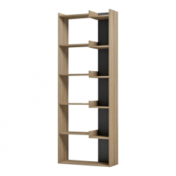 Βιβλιοθήκη Corpus pakoworld sonoma - ανθρακί 61x22x162εκ