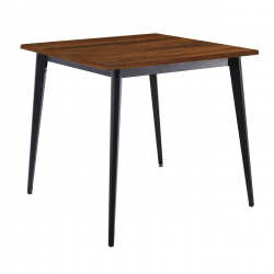 VIDAL Τραπέζι Μέταλλο Βαφή Μαύρο, Επιφάνεια 80x80cm/16mm Contract Sliq Walnut  81x81x73,6cm