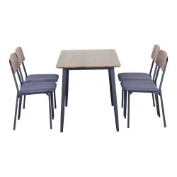 ΣΕΤ ΤΡΑΠΕΖΑΡΙΑ ΜΕ ΤΡΑΠΕΖΙ ΚΑΙ 4 ΚΑΡΕΚΛΕΣ MDF ΜΕ ΜΕΛΑΜΙΝΗ KAI ΜΑΥΡΟ ΜΕΤΑΛΛΙΚΟ ΣΚΕΛΕΤΟ ANKOR