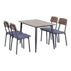 ΣΕΤ ΤΡΑΠΕΖΑΡΙΑ ΜΕ ΤΡΑΠΕΖΙ ΚΑΙ 4 ΚΑΡΕΚΛΕΣ MDF ΜΕ ΜΕΛΑΜΙΝΗ KAI ΜΑΥΡΟ ΜΕΤΑΛΛΙΚΟ ΣΚΕΛΕΤΟ ANKOR