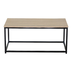 ΤΡΑΠΕΖΙ ΣΑΛΟΝΙΟΥ MDF ΜΕ ΜΕΛΑΜΙΝΗ ΣΕ ΦΥΣΙΚΗ ΑΠΟΧΡΩΣΗ ΞΥΛΟΥ KAI ΜΑΥΡΟ ΜΕΤΑΛΛΙΚΟ ΣΚΕΛΕΤΟ 90x48x40,5εκ. ANKOR