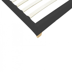 Κρεβάτι Nevil pakoworld ύφασμα ανθρακί με ξύλινο πόδι σε φυσική απόχρωση 100x200εκ