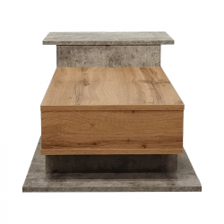 Τραπέζι σαλονιού Nuvele pakoworld σε γκρι antique-sonoma απόχρωση 90x50x35εκ