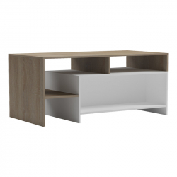 Τραπέζι σαλονιού Consa pakoworld sonoma - λευκό 120x60x52.8εκ