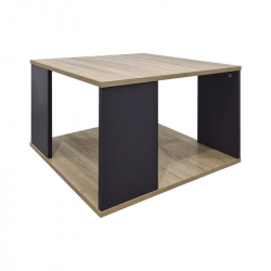Τραπέζι σαλονιού Zelegan pakoworld sonoma-ανθρακί 60x60x39εκ