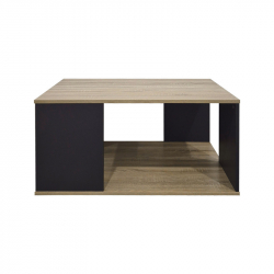 Τραπέζι σαλονιού Zelegan pakoworld sonoma-ανθρακί 90x90x44.5εκ