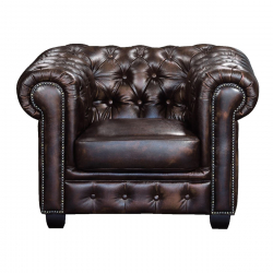 CHESTERFIELD Birmingham Πολυθρόνα Σαλονιού Καθιστικού,Δέρμα Απόχρωση Καφέ  103x92x72cm