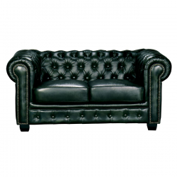 CHESTERFIELD Birmingham Καναπές 2Θέσιος Σαλονιού Καθιστικού,Δέρμα Antique Green  155x91x74cm