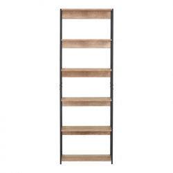 Βιβλιοθήκη Kaliano pakoworld oak-μαύρο μέταλλο 59.5x35x176.5εκ