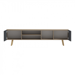 Έπιπλο τηλεόρασης Osclo pakoworld sonoma-ανθρακί 160x30x53.5εκ
