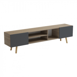 Έπιπλο τηλεόρασης Osclo pakoworld sonoma-ανθρακί 160x30x53.5εκ