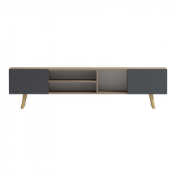Έπιπλο τηλεόρασης Osclo pakoworld sonoma-ανθρακί 160x30x53.5εκ