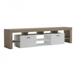 Έπιπλο τηλεόρασης Liner pakoworld sonoma-λευκό 210x40x50εκ
