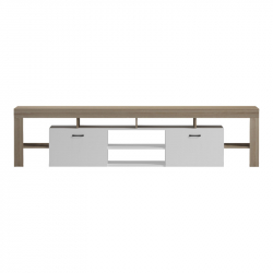 Έπιπλο τηλεόρασης Liner pakoworld sonoma-λευκό 210x40x50εκ