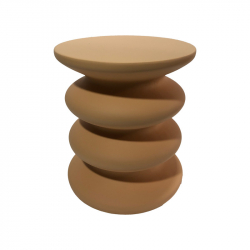 Βοηθητικό τραπέζι Jonne pakoworld MGO terracotta Φ40x46εκ