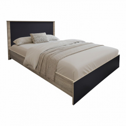 Κρεβάτι Athos pakoworld σε sonoma-ανθρακί απόχρωση 140x200εκ