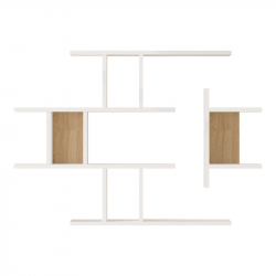 Ραφιέρα τοίχου Ledia pakoworld λευκό με oak 110,6x14,5x78εκ