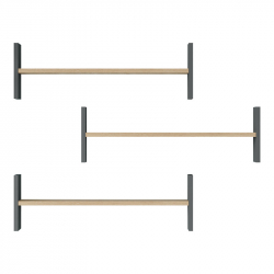 Ραφιέρα τοίχου Mento pakoworld oak με ανθρακί 75,6x14,5x23,6εκ
