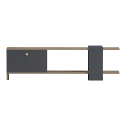 Έπιπλο τηλεόρασης Standi pakoworld σε sonoma-ανθρακί 120x25x36.8εκ
