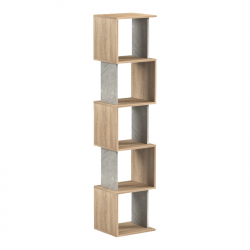 Βιβλιοθήκη Cubik pakoworld sonoma- γκρι μπεζ οψη μαρμάρου 35x30x161εκ