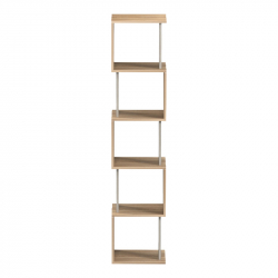 Βιβλιοθήκη Cubik pakoworld sonoma- γκρι μπεζ οψη μαρμάρου 35x30x161εκ