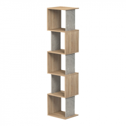 Βιβλιοθήκη Cubik pakoworld sonoma- γκρι μπεζ οψη μαρμάρου 35x30x161εκ