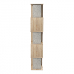 Βιβλιοθήκη Cubik pakoworld sonoma- γκρι μπεζ οψη μαρμάρου 35x30x161εκ