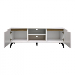 Έπιπλο τηλεόρασης Kemvio pakoworld  sonoma-λευκό 150x38x44εκ