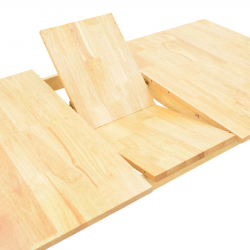 Tραπέζι επεκτεινόμενο Country pakoworld rubberwood σε φυσική απόχρωση 120-150x80x74εκ