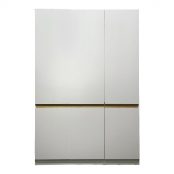 Ντουλάπα τρίφυλλη Merzia pakoworld  sonoma-λευκό 120x46.5x183εκ