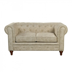 CHESTERFIELD York Kαναπές 2Θέσιος Σαλονιού - Καθιστικού, Ύφασμα Απόχρωση Μπεζ  150x82x77cm