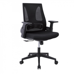 BF8760 Πολυθρόνα Γραφείου, Mesh Μαύρο, Ύφασμα Μαύρο  66x64x96/106cm