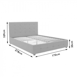 Κρεβάτι Roi pakoworld 160x200 ύφασμα ανθρακί + αποθηκευτικό χώρο