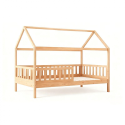 DREAM Montessori Παιδικό Κρεβάτι, για Στρώμα 90x190cm, Ξύλο Πεύκου Απόχρωση Φυσικό  97x197x129cm