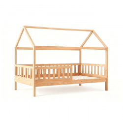 DREAM Montessori Παιδικό Κρεβάτι, για Στρώμα 90x190cm, Ξύλο Πεύκου Απόχρωση Φυσικό  97x197x129cm