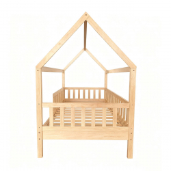 DREAM Montessori Παιδικό Κρεβάτι, για Στρώμα 90x190cm, Ξύλο Πεύκου Απόχρωση Φυσικό  97x197x129cm