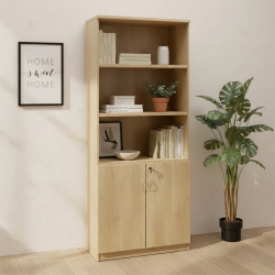 Βιβλιοθήκη γραφείου επαγγελματική Amazon pakoworld χρώμα sonoma 80x40x200εκ