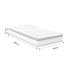 Στρώμα Perfecto pakoworld Continuous springs μονής όψης ανώστρωμα 22-24cm 100x200εκ