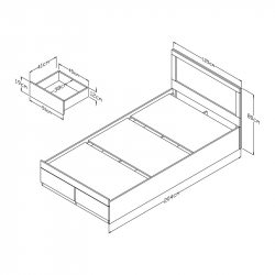 Κρεβάτι OLYMPUS pakoworld σε χρώμα wenge 120x200εκ