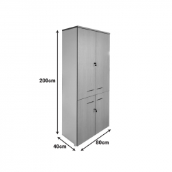 Ντουλάπα γραφείου Armadi pakoworld sonoma-λευκό 80x40x200εκ