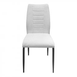 Καρέκλα Wedena pakoworld ύφασμα μπεζ-μαύρα μεταλλικά πόδια 46x50x94εκ