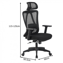 Καρέκλα γραφείου διευθυντή Magida pakoworld mesh μαύρο 58.5x66x115-125εκ