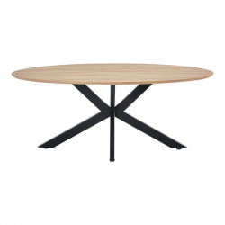 Τραπέζι Makrey pakoworld sonoma mdf- μαύρα μεταλλικά πόδια 180x90x75εκ