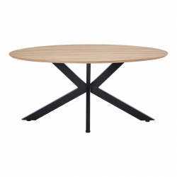 Τραπέζι Makrey pakoworld sonoma mdf- μαύρα μεταλλικά πόδια 160x90x75εκ
