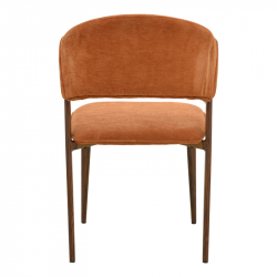 Καρέκλα Dolez pakoworld terracotta ύφασμα-πόδι καρυδί μέταλλο 49x58.5x82εκ